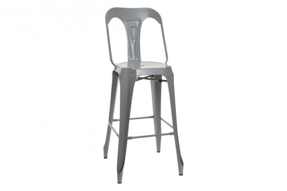 Taburete Metal 44X49X113 Respaldo Gris