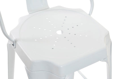 Taburete Metal 44X48X113 Respaldo Blanco