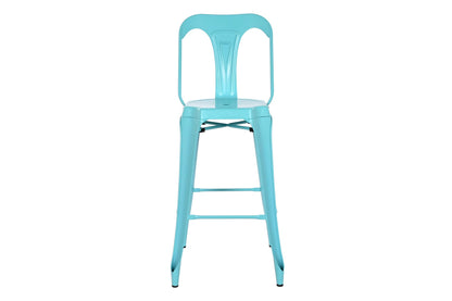 Taburete Metal 44X48X113 Respaldo Azul