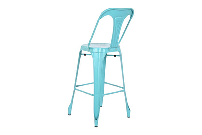 Taburete Metal 44X48X113 Respaldo Azul