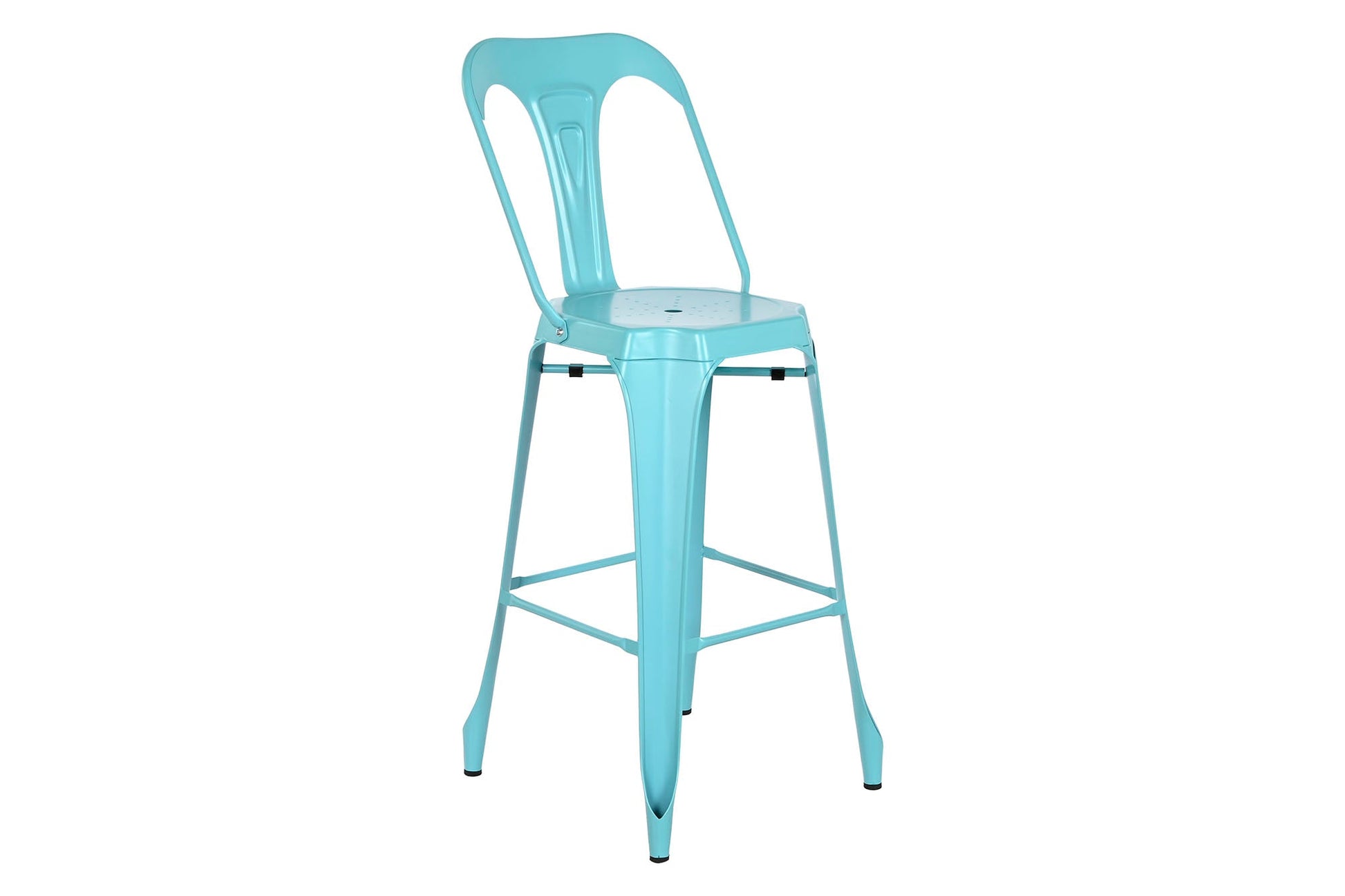 Taburete Metal 44X48X113 Respaldo Azul