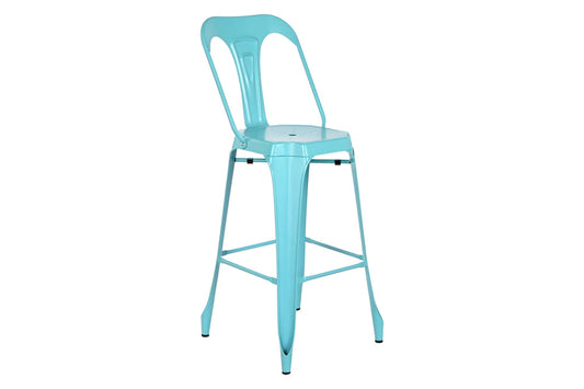 Taburete Metal 44X48X113 Respaldo Azul