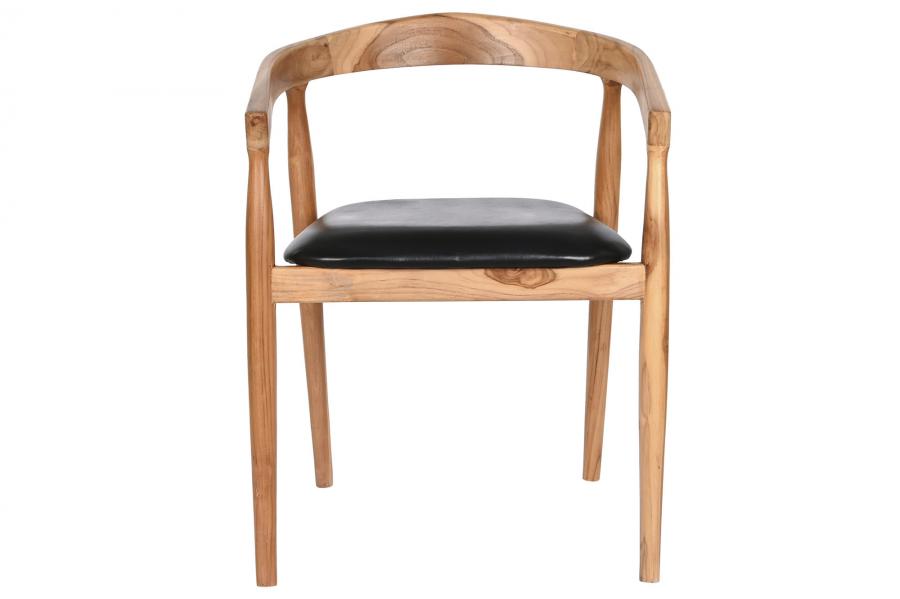 Silla Teca Piel 58X60X75 Negro