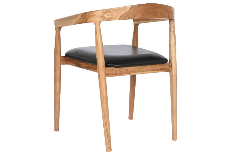 Silla Teca Piel 58X60X75 Negro