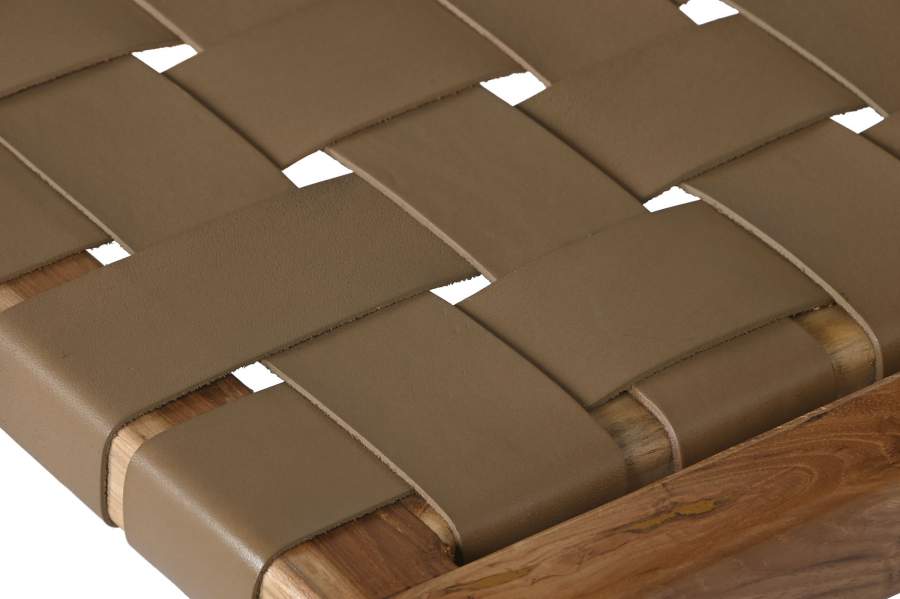 Banco Teca Piel 140X59X89 Beige
