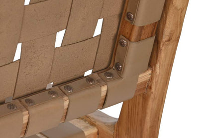 Banco Teca Piel 140X59X89 Beige