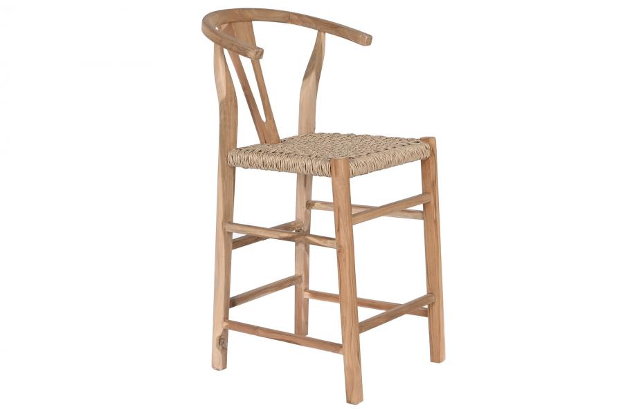 Taburete Teca Fibra 52X55X98 Natural