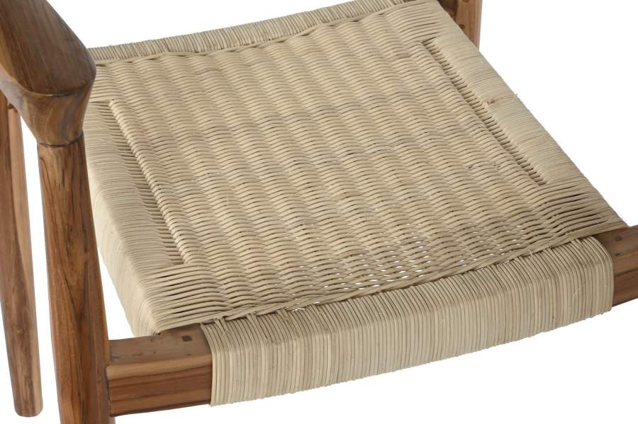 Silla Teca Ratan 59X55X78 Marron