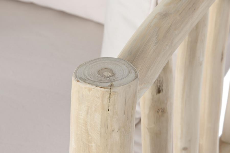 Sillon Teca Poliester 80X77X71 Natural Blanco