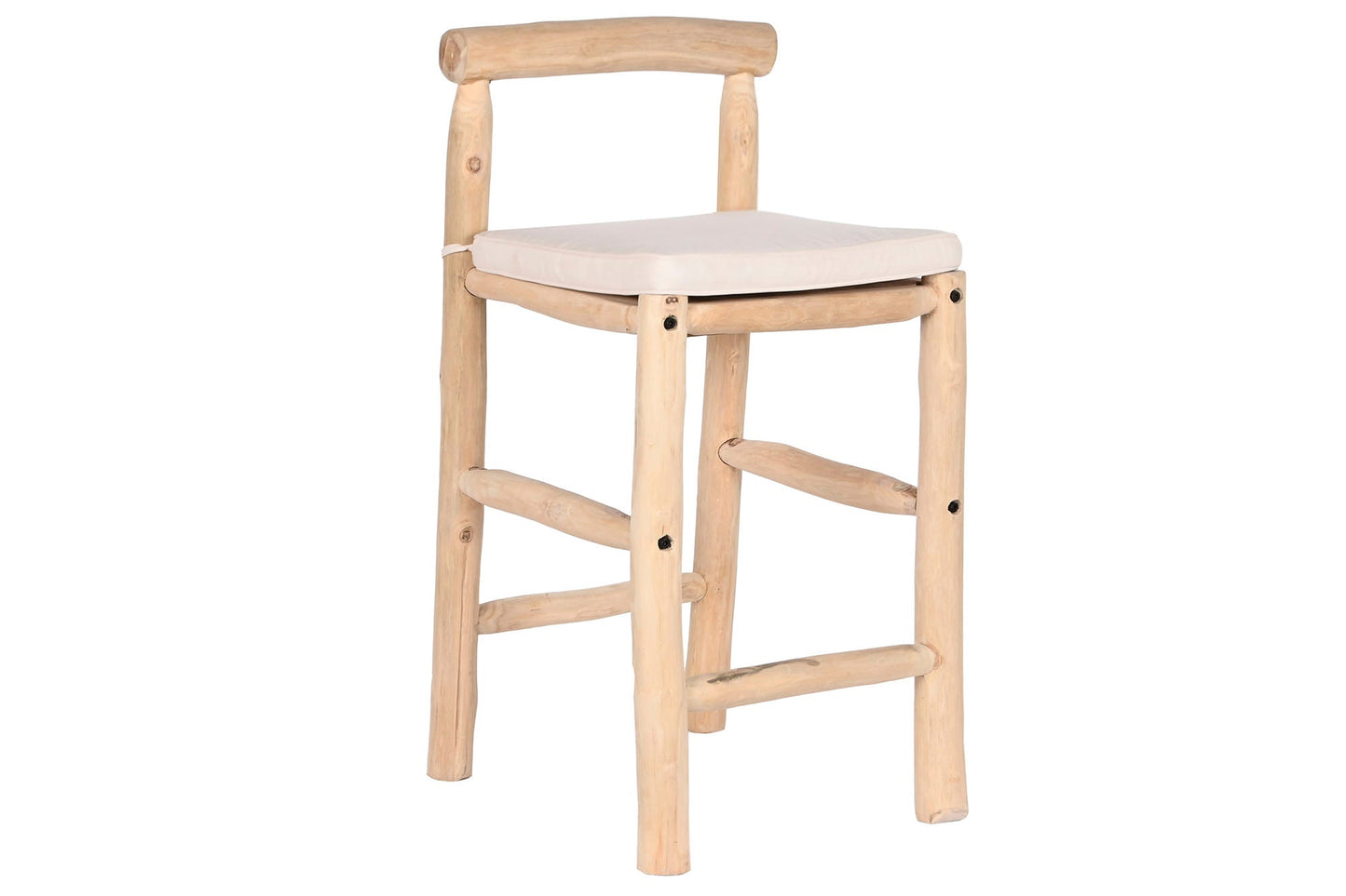 Taburete Teca Poliester 50X50X102 Natural Natural