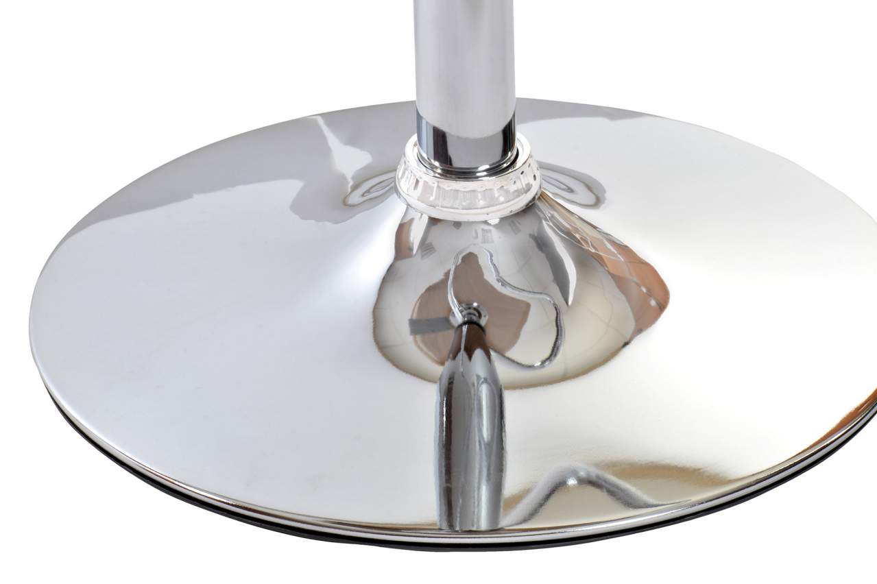 Taburete Pu Nogal 50X52X121 Ajustable Crema