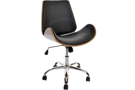 Silla Pu Nogal 52X58_5X98 Ajustable Cromado Negro