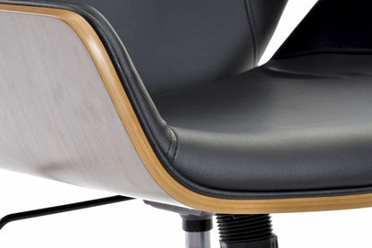 Silla Pu Nogal 60X65_5X118 Ajustable Cromado Negro