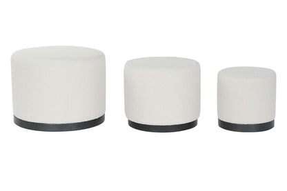 Reposapies Set 3 Poliester Mdf 60X60X45 Borreguito
