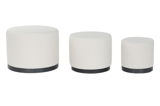 Reposapies Set 3 Poliester Mdf 60X60X45 Borreguito