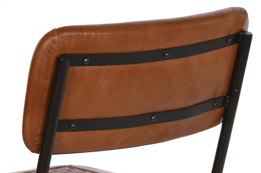 Silla Piel Hierro 46X52X78 Marron
