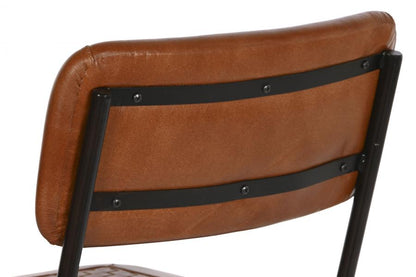 Silla Piel Hierro 46X52X78 Marron