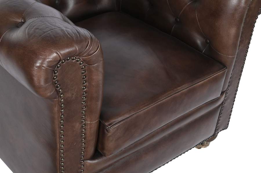 Sillon Piel 84X77X79 Chester Marron Oscuro
