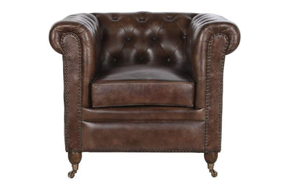 Sillon Piel 84X77X79 Chester Marron Oscuro