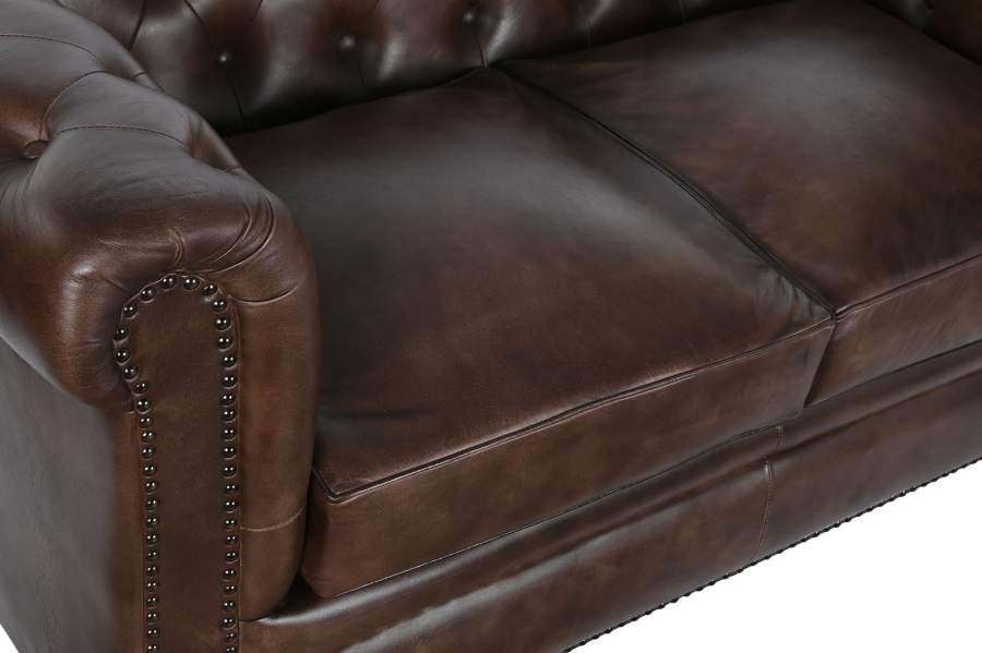Sofa Piel 148X80X72 Chester 2 Plazas Marron