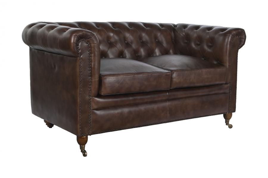 Sofa Piel 148X80X72 Chester 2 Plazas Marron