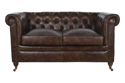 Sofa Piel 148X80X72 Chester 2 Plazas Marron