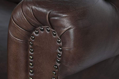 Sofa Piel 190X77X80 Chester 3 Plazas Marron Oscuro