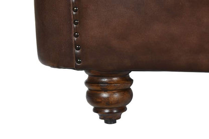 Sofa Piel 190X77X80 Chester 3 Plazas Marron Oscuro