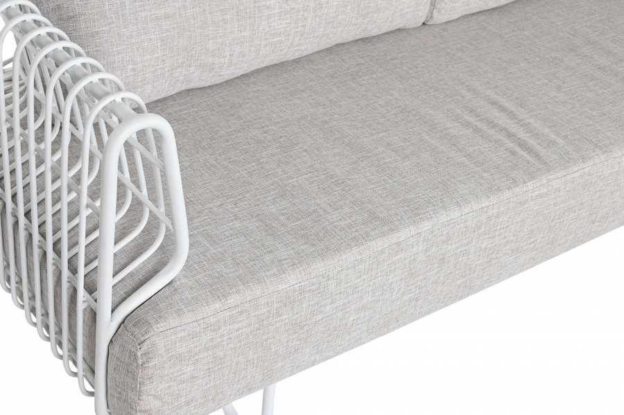 Sofa Metal Poliester 180X66X66 Blanco