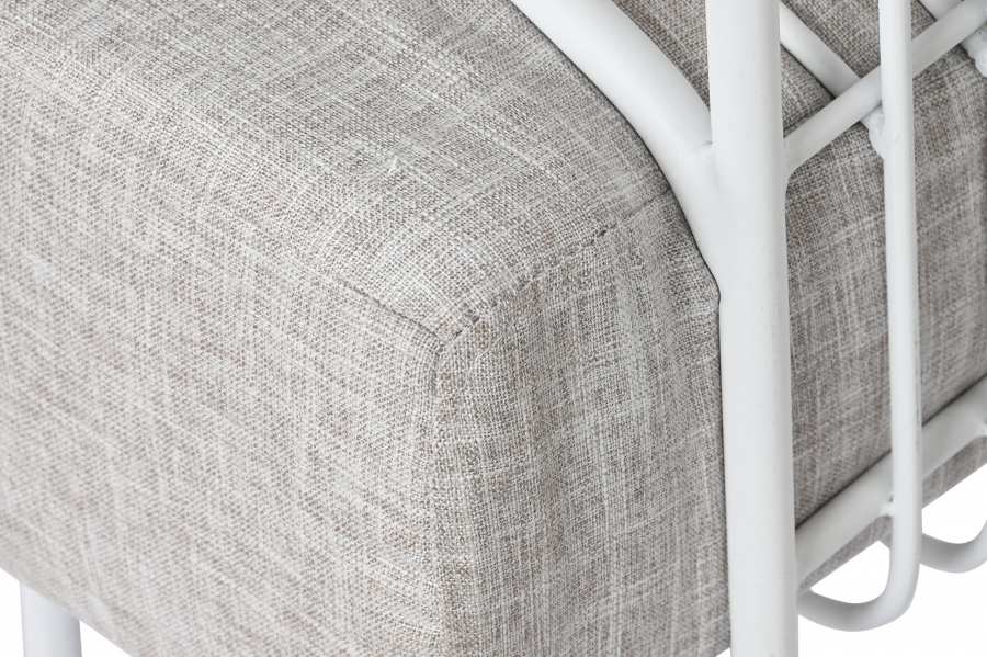 Sofa Metal Poliester 180X66X66 Blanco