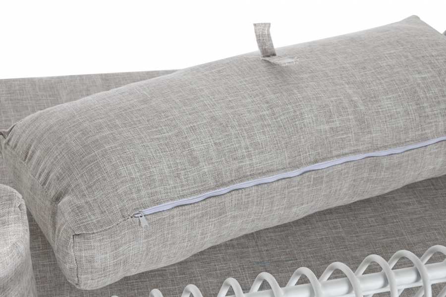 Sofa Metal Poliester 180X66X66 Blanco