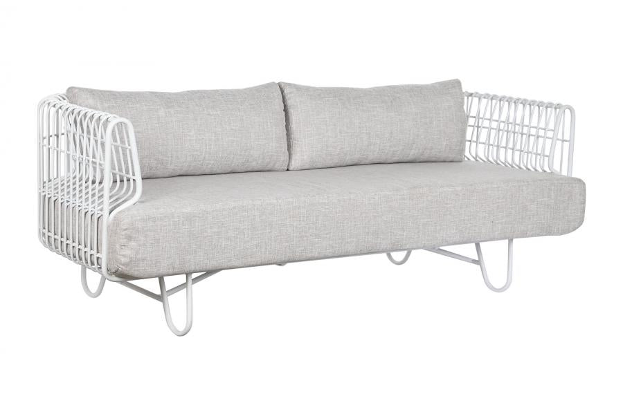 Sofa Metal Poliester 180X66X66 Blanco
