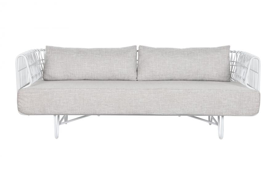 Sofa Metal Poliester 180X66X66 Blanco