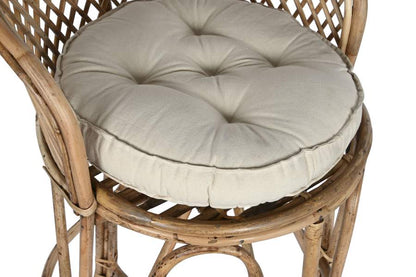 Taburete Ratan 54X58X100 Con Cojin Natural