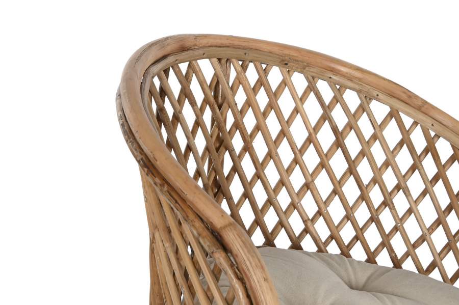 Taburete Ratan 54X58X100 Con Cojin Natural