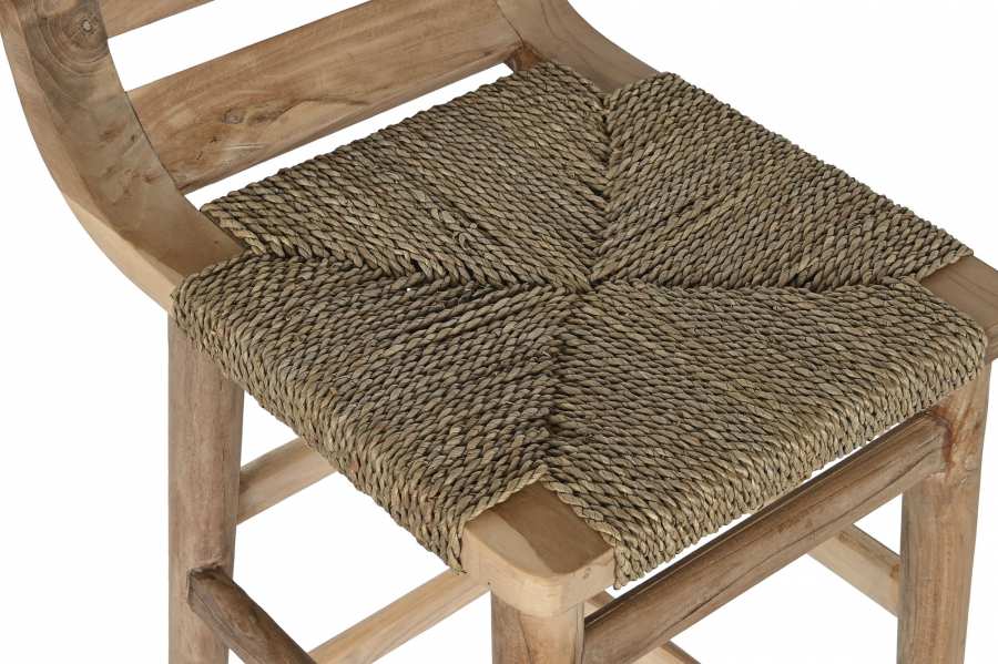 Taburete Teca Fibra 39X47X77 Natural