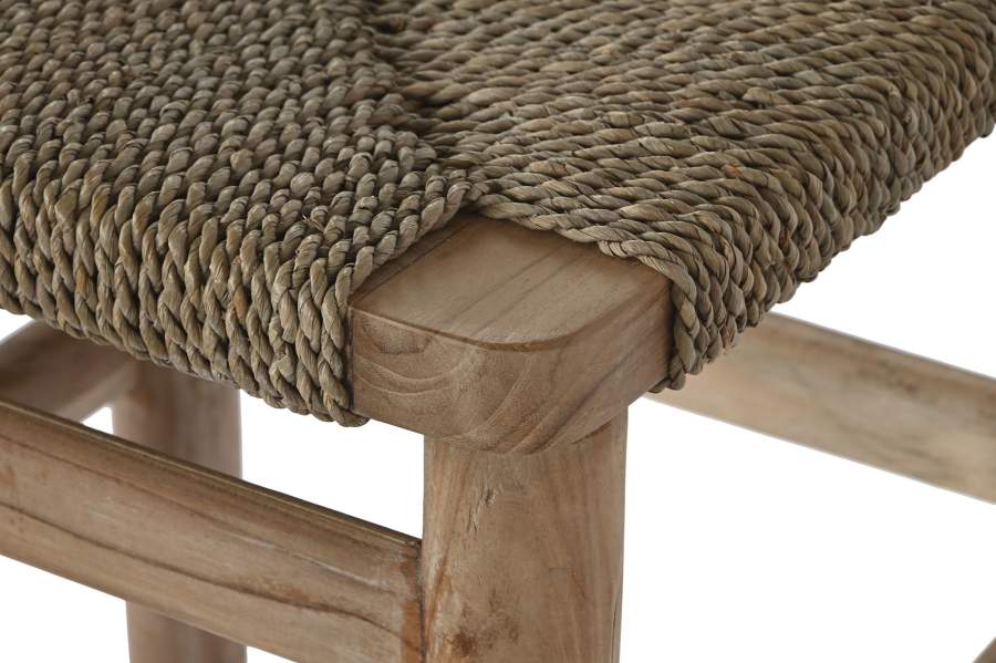 Taburete Teca Fibra 39X47X77 Natural