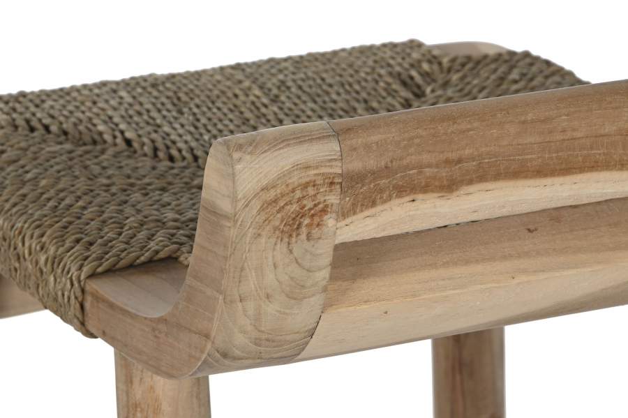 Taburete Teca Fibra 39X47X77 Natural
