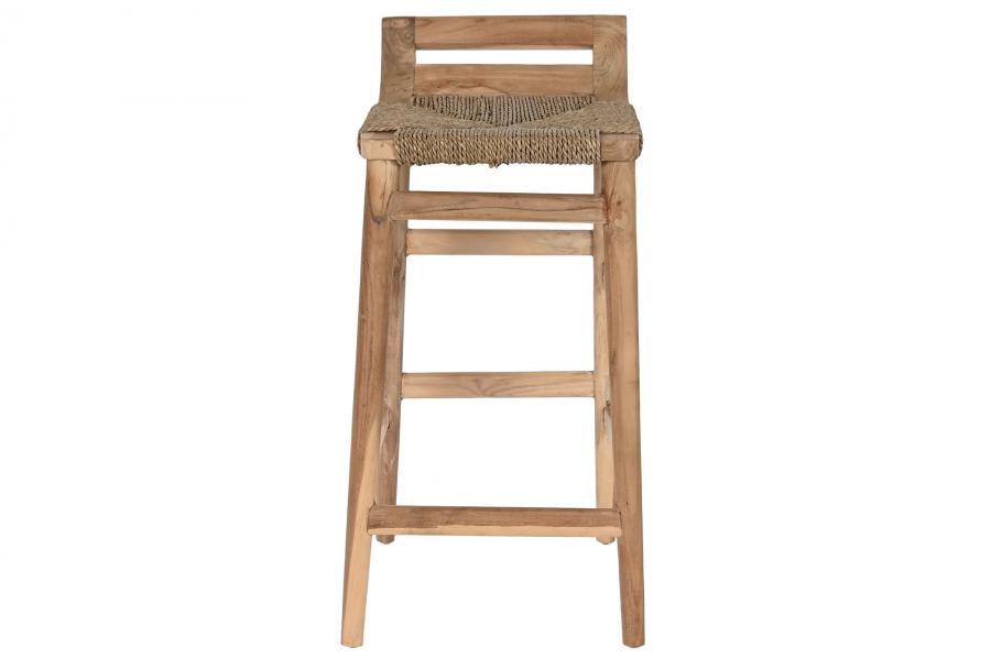 Taburete Teca Fibra 39X47X77 Natural