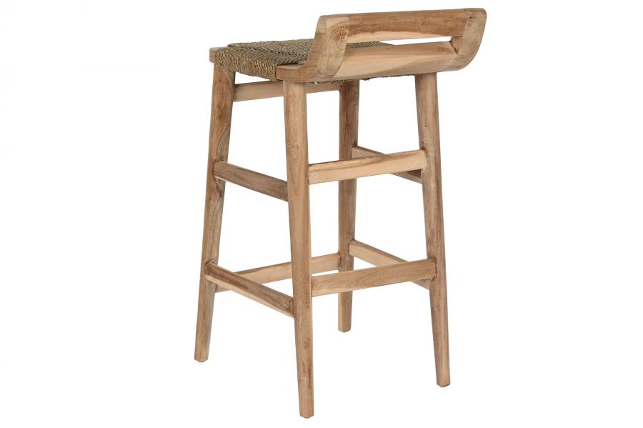 Taburete Teca Fibra 39X47X77 Natural