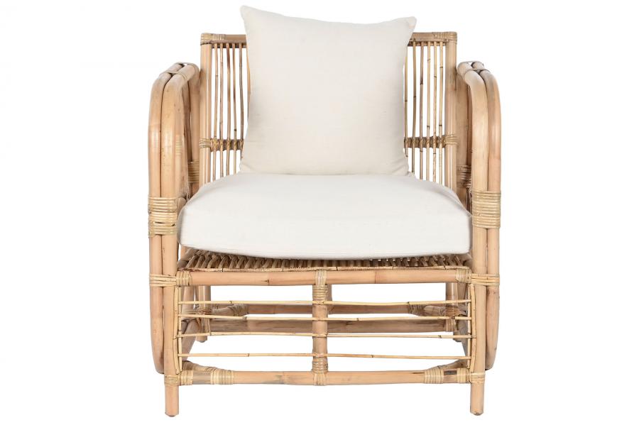 Sillon Ratan 72X72X76 Con Cojines Algod N Natural