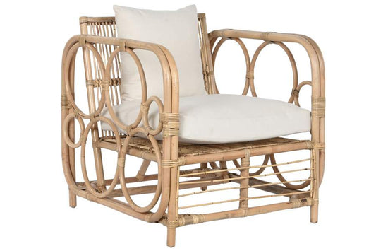 Sillon Ratan 72X72X76 Con Cojines Algod N Natural