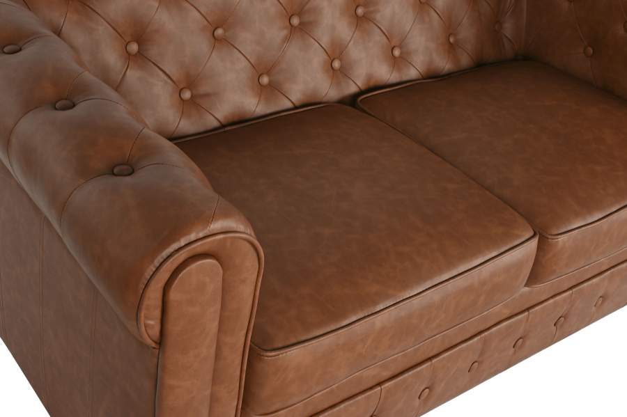 Sofa Poliester Madera 151X79X70 2 Plazas Marron