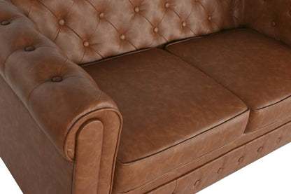 Sofa Poliester Madera 151X79X70 2 Plazas Marron