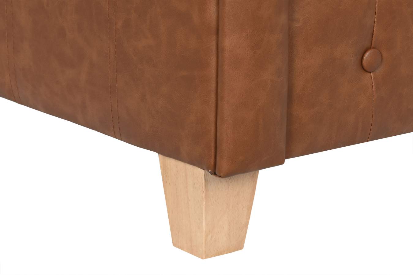 Sillon Poliester Madera 80X80X70 Simil Piel Marron