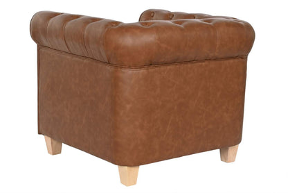 Sillon Poliester Madera 80X80X70 Simil Piel Marron