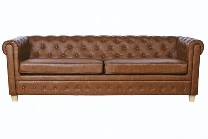 Sofa Poliester Madera 218X78X70 3 Plazas Marron
