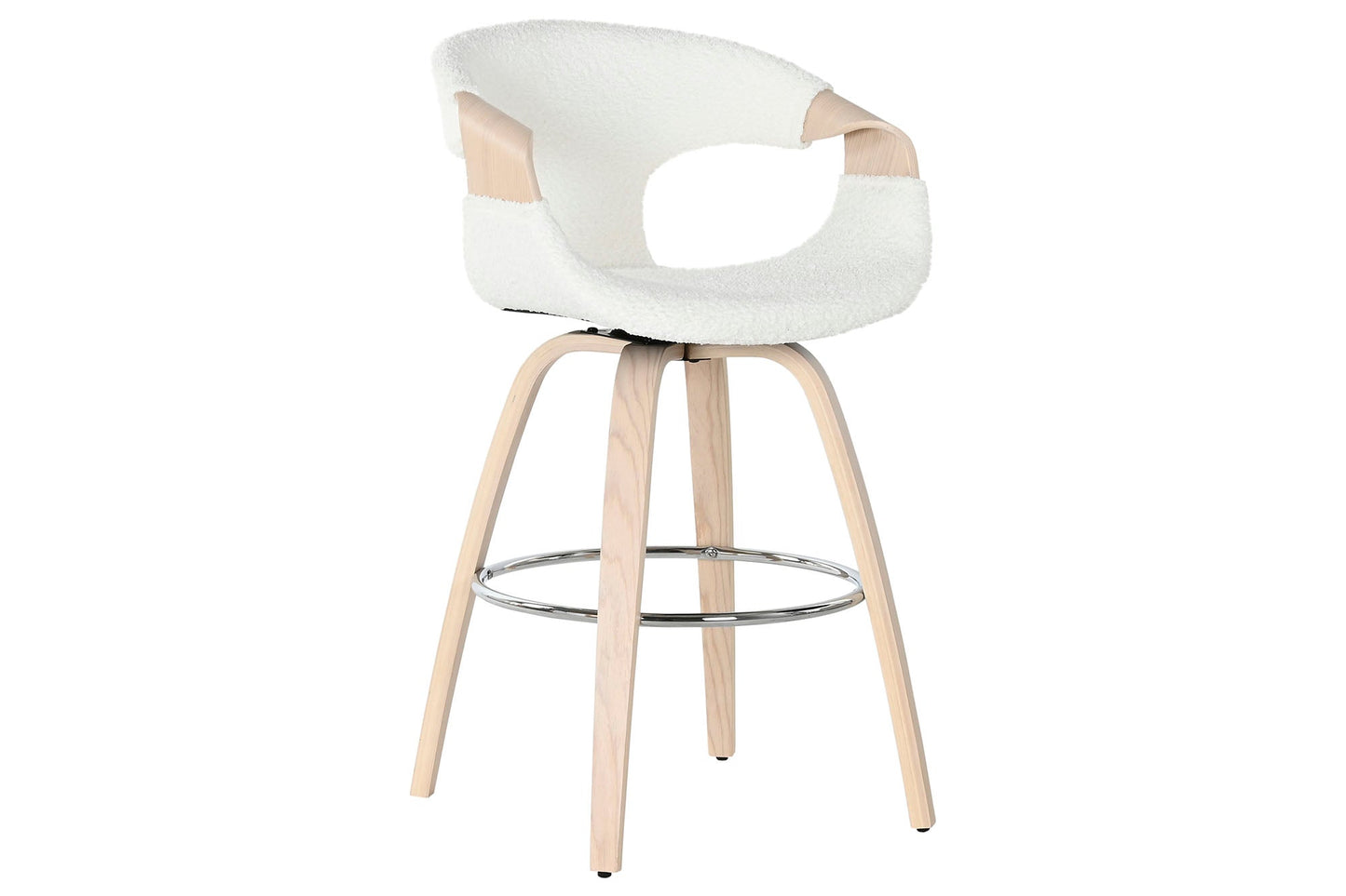 Taburete Madera Poliester 55_5X52_5X92_5 Blanco