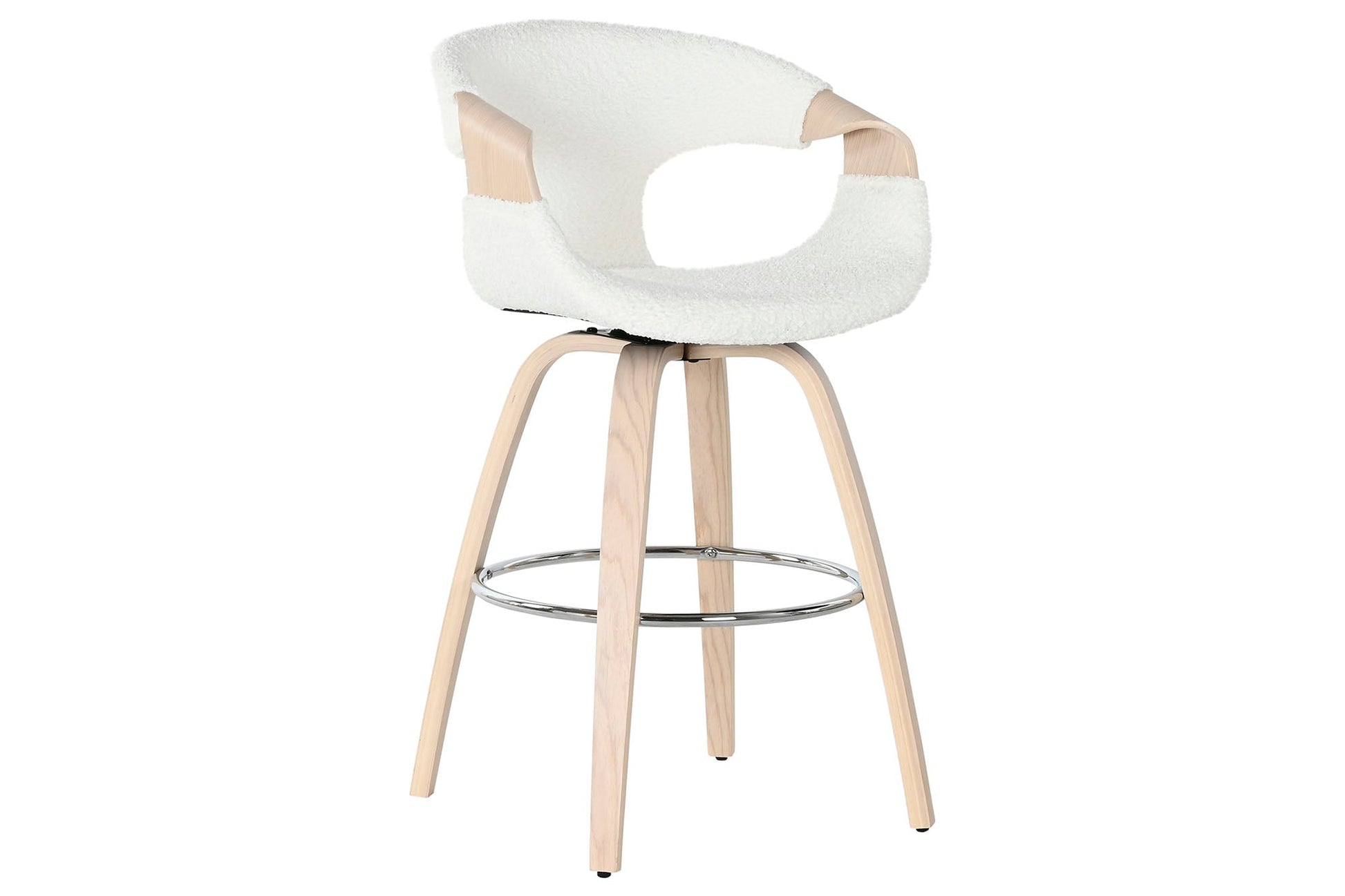 Taburete Madera Poliester 55_5X52_5X92_5 Blanco