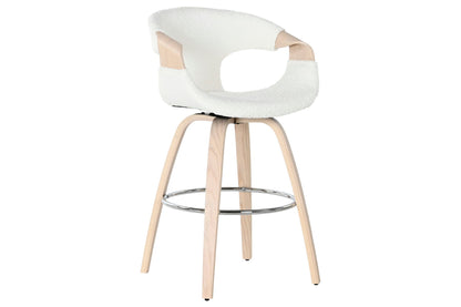 Taburete Madera Poliester 55_5X52_5X92_5 Blanco
